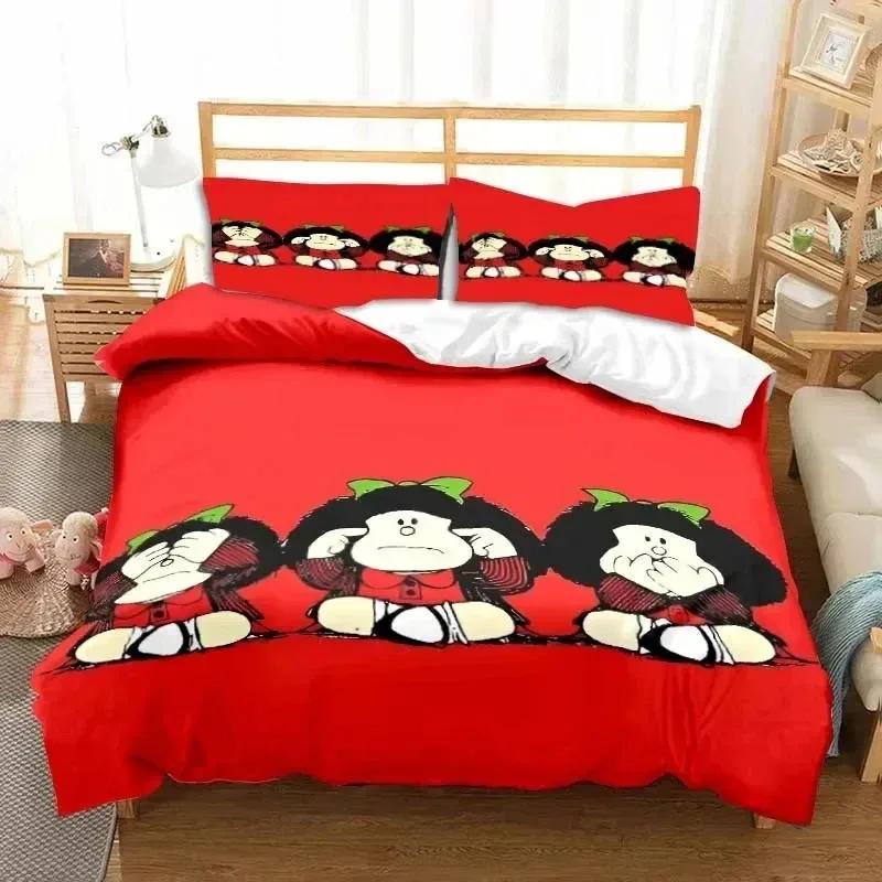 Cartoon Duvet Cover Mafalda 3D NEW Pillowcase Bedding Set Adult Boy Girl Bedroom Decoration Children Single Double Large