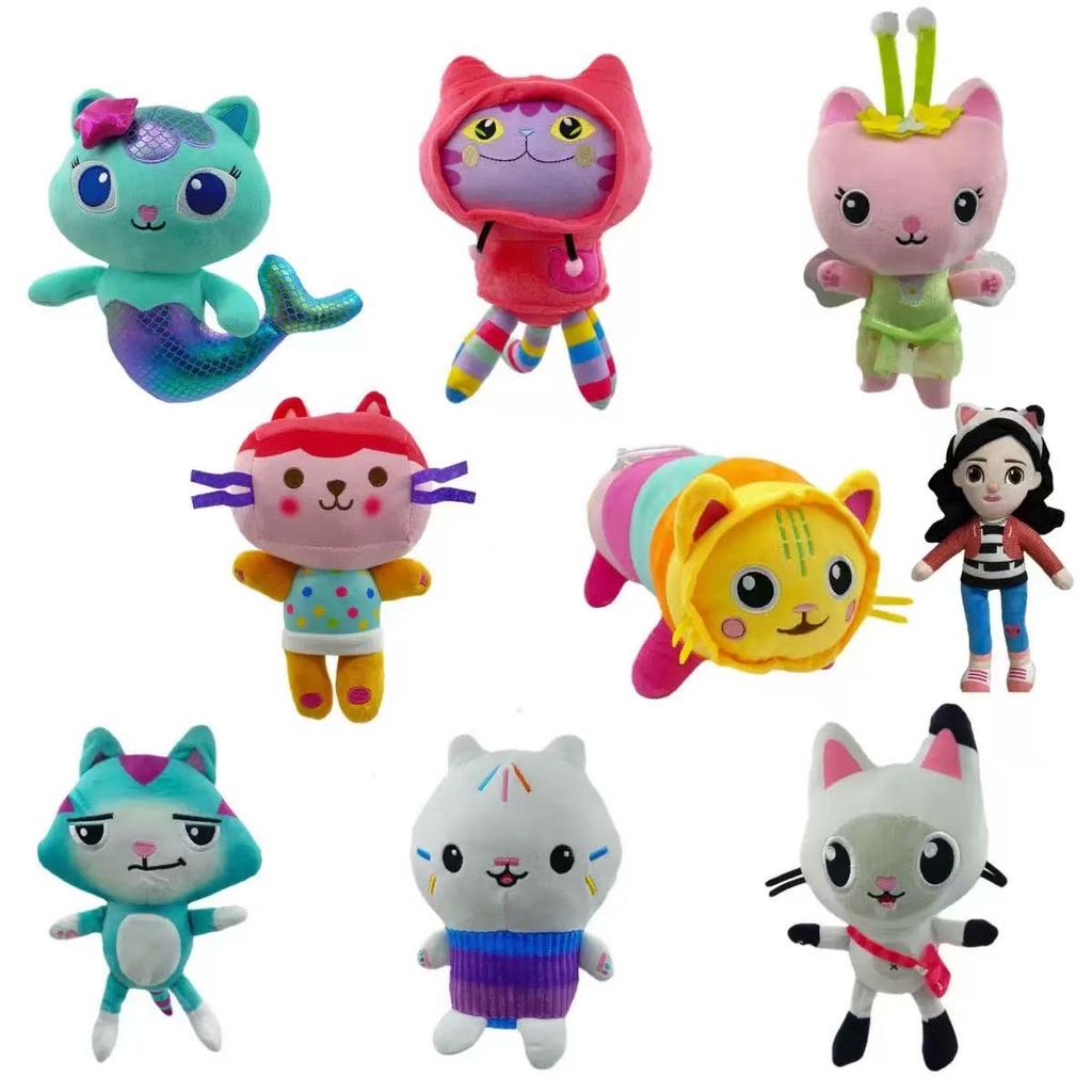 Newest 9 Stlyes Gabby Dollhouse Plush Toy Mercat Cartoon Stuffed Animals Mermaid Cat Plushie Doll Kids Birthday Christams Gifts