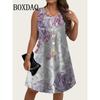 2026 Summer New Women's Sleeveless Dresses Plus Size Sundress Loose Dresses Beach Vacation Casual Floral Printed Women's Dresses