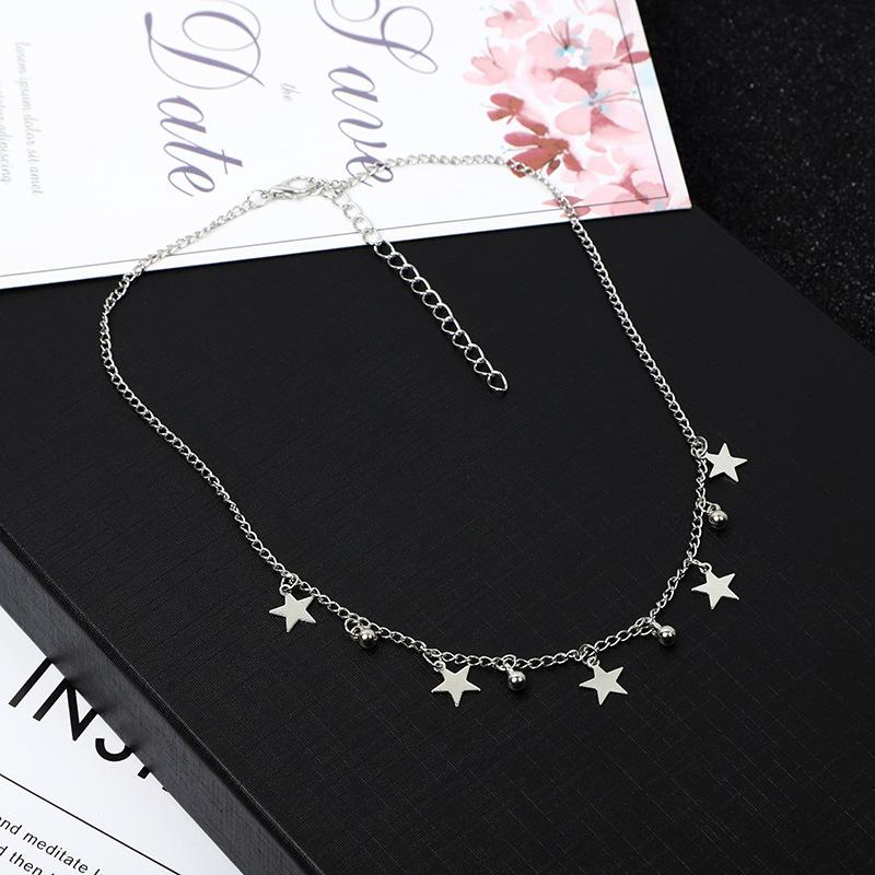 Pentagram pendant necklace female, simple fashion pendant neck chain
