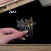 New Korean Fashion Rhinestone Pentagram Hair Comb New Headwear Hair Clip Headwear Girls Women Hair Accessories 1/2Pcs