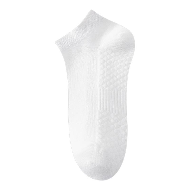 

Мужские летние однотонные хлопковые носки, тонкие носки-лодочки, спортивные короткие носки, антибактериальные и дезодорирующие сетчатые носки-лодочки, дышащие носки 1 pair белый