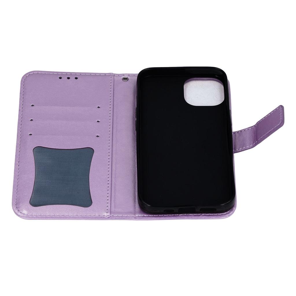 Phone Wallet Case With Card Slot Stand PU Lther Flower EmNaBossed  ive   Cover for   13