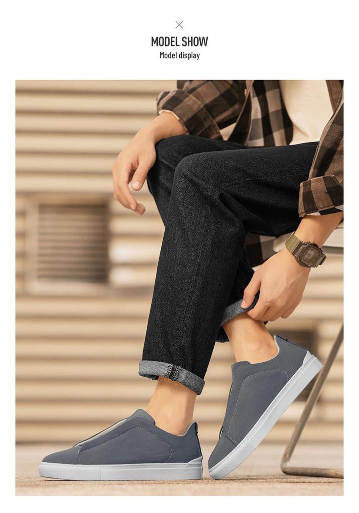 Nuove Scarpe in Tela Senza Lacci Taglie Forti: Sneakers Sportive Casual alla Moda in Stile Europeo per Uomo