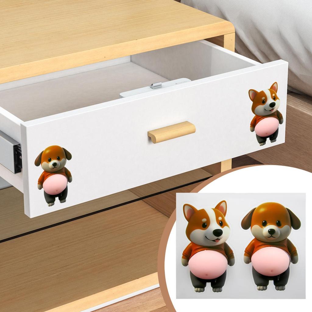 Car Door Decals 2 Pieces Anti-Collision Dog Wall Sticker Silicone Decals For Vehicles For Automotive Door Vehicle Exterior Truck