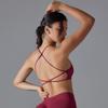 Seamless Knitted Yoga Bra, Fast Drying Tight Fitness Running Clothes, Strap Cross Back Yoga Clothes