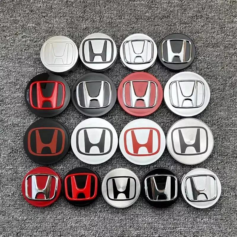 4Pcs Car Logo Wheel Hub Center Caps Decoration Accessories For Honda Fit Jazz GK5 Civic Type-R CRV Pilot Accord Insight Spirior