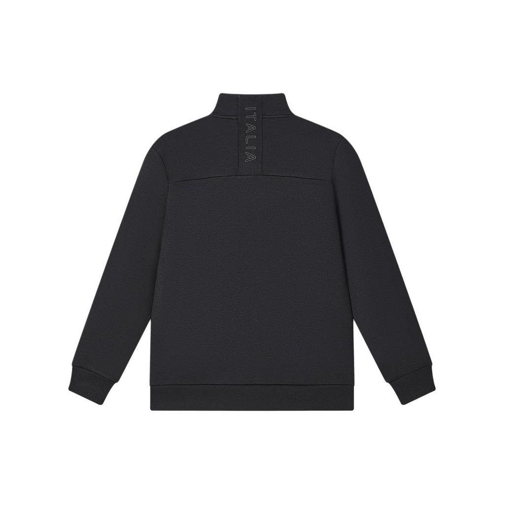 Fila Solid Color Thickened Stand Collar Zipper Jacket Men Jackets Black F51M417505A-BK