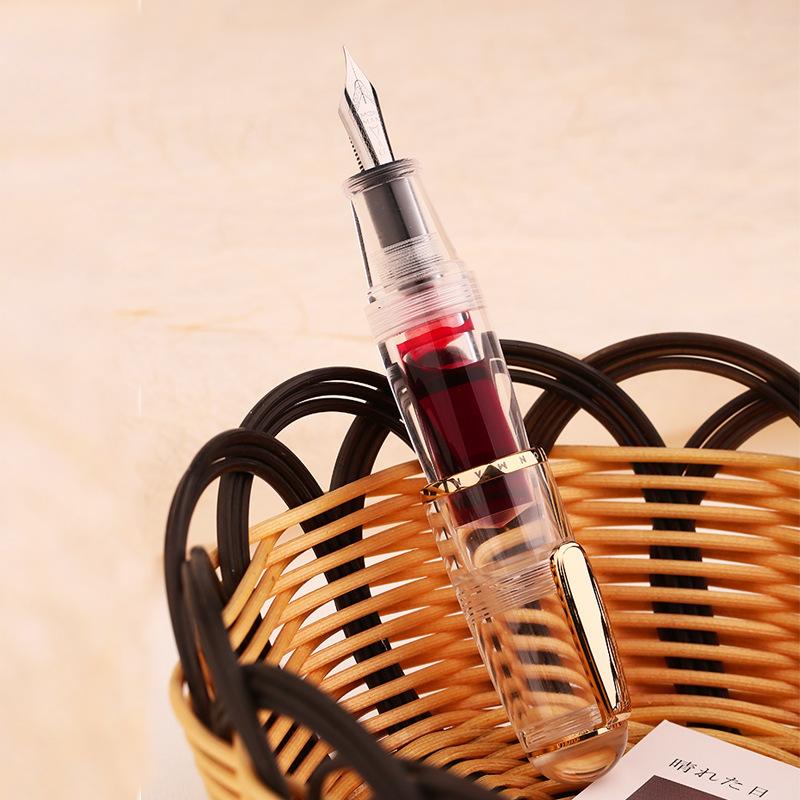 

MAJOHN Q1 Short Cute Fountain Pen Hand Ledger Fine Pointed Pen Writing Small Fat Pen School Office Supplies Stationery F