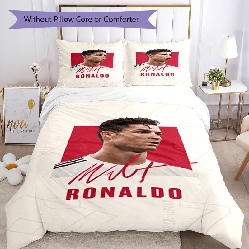 Set Biancheria da Letto Cristiano Ronaldo Traspirante Copripiumino con Federe Biancheria da Letto Decorativa per Camera da Letto Decorazione Casa Regalo di Compleanno