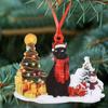 Decorative Cat Christmas Tree Pendant Wooden Christmas Decoration  New Year