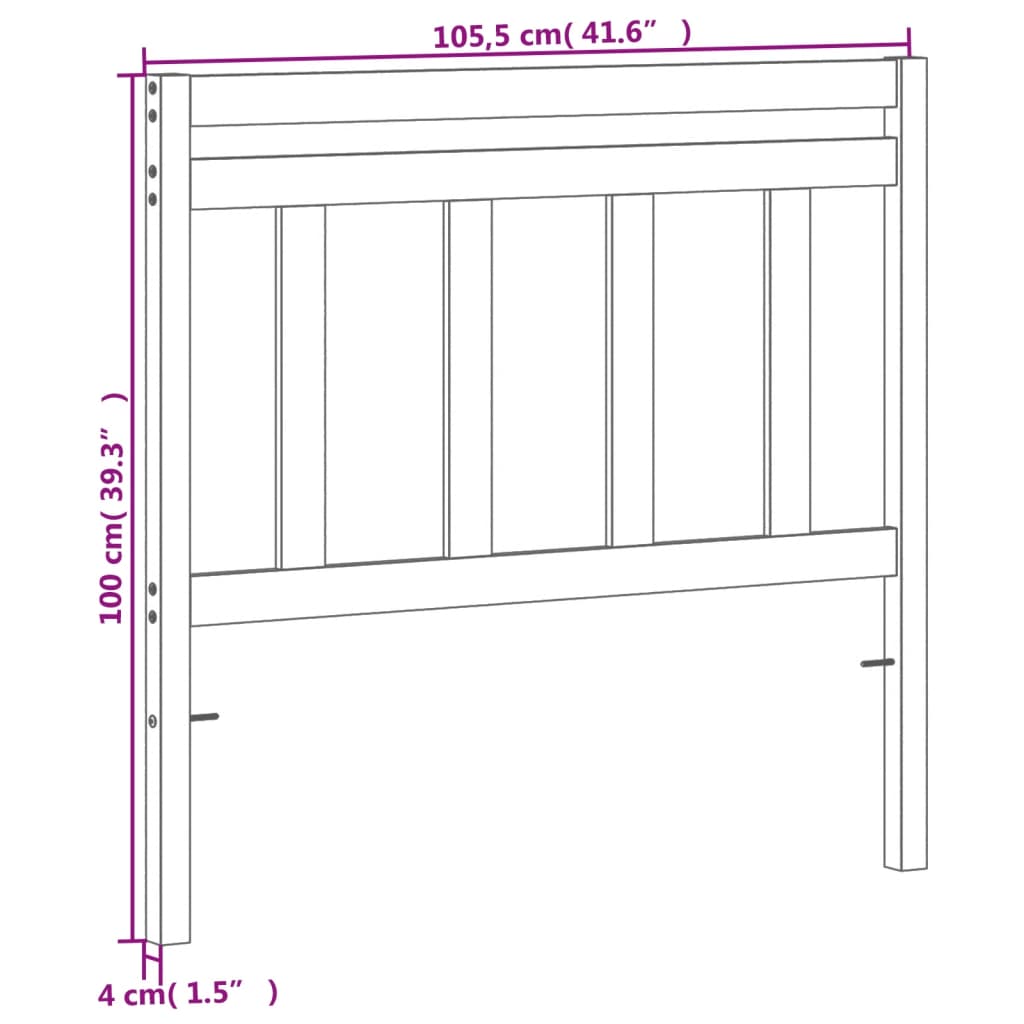Headboard Wax Brown 100 Cm Solid Pine Wood