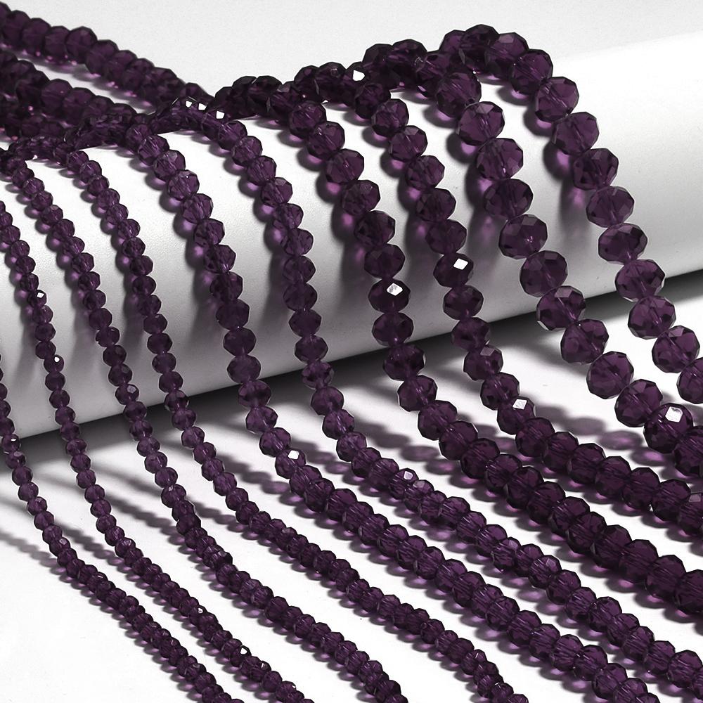 3/4/6/8/10mm Faceted AB Clear Glass Crystal Rondelle Beads Colorful Loose Spacer Beads For Jewelry Making DIY Bracelet Necklace