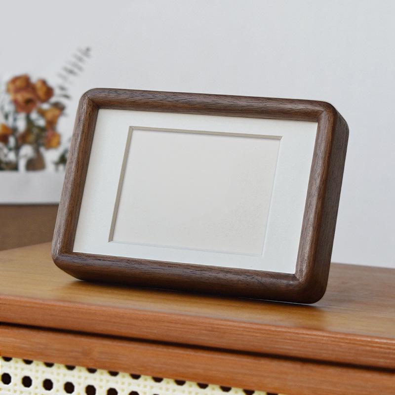 Custom Mortise and Tenon Photo Frame – Solid Black Walnut & Red Beech Wood, 67810/12 Inch, DIY Wood Frame