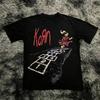 Rock Band Korn Follow The Leader Printed TShirt DoubleSided Metal Band Teecasual Loose Oversize Couple Tee Vintage Tops Unisex