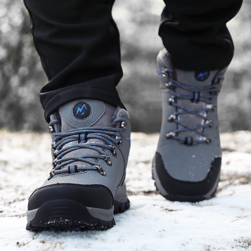 Botas de nieve de invierno para hombres Zapatillas de cuero impermeables  Botas de hombre súper cálidas Al aire libre Hombre De talla grande Botas de  montaña Zapatos de trabajo comprar a buen