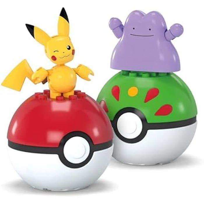 Jouet de Construction - MEGA - Coffret Pikachu et Métamorph - 42 pièces - 2 Poké Balls - 7 ans et plus