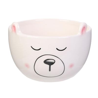 [A1699] - White Ceramic 'Animals' Bowl (dog) - 12x8cm (45 Cl)