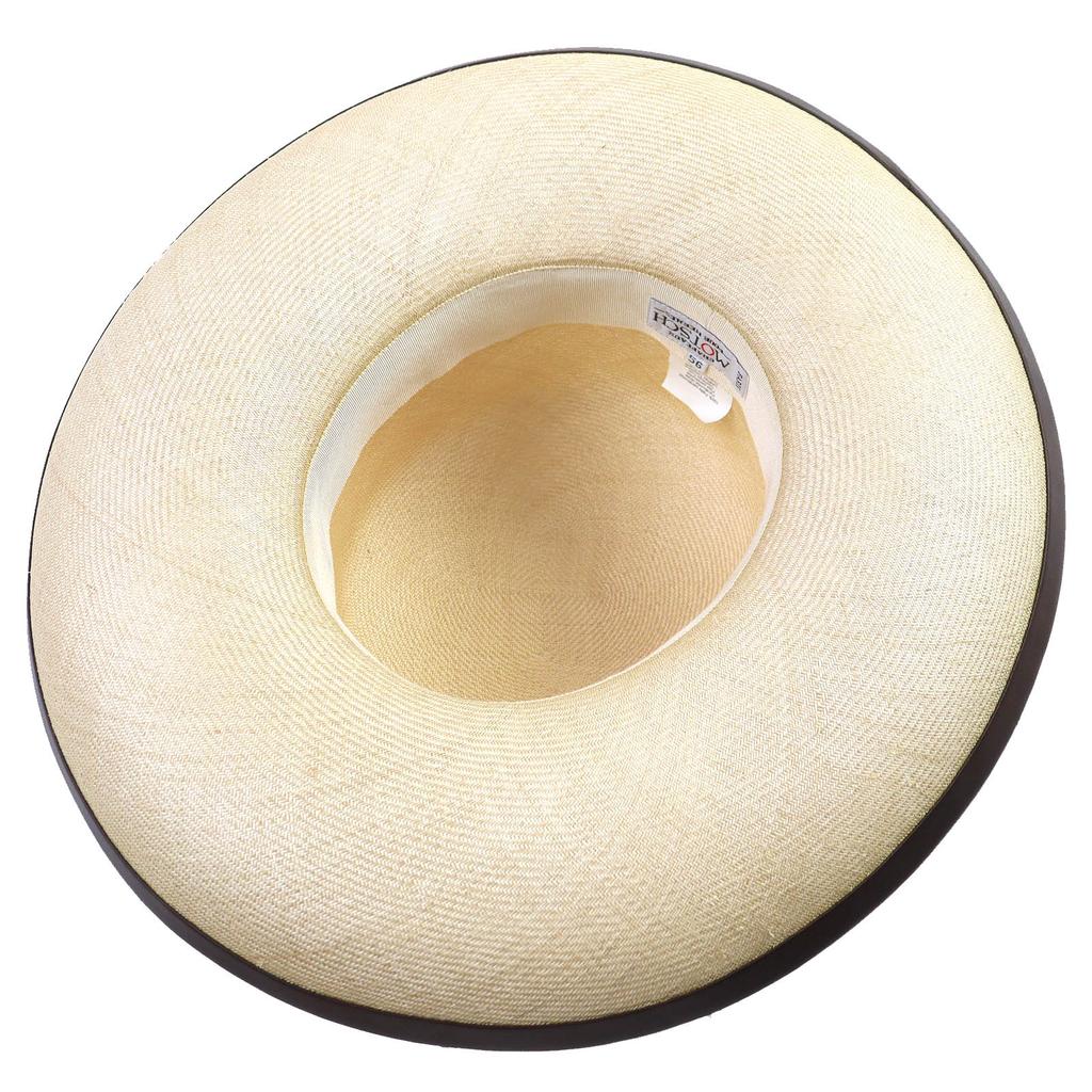 Excellent chapeau MOTSCH HERMES Ruban Garniture Cuir Chapeau de Paille Bord Large marron naturel 56 Occasion