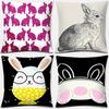 Cute Rabbit Series Pattern Pillowcase Square Pillowcase Home Office Decoration Pillowcase Living Room Bedroom Home Decoration