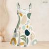 Women Plus Size Spaghetti Strap Off Shoulder Dress Modern Abstract Geometric Rainbow Leaf Print Swing Dress
