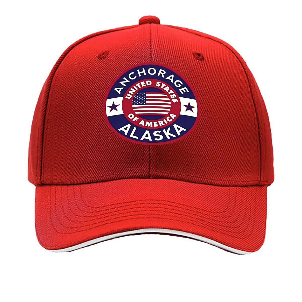 Anchorage Alaska Unisex Baseball Cap Beach Outing Mountaineering Golf Hat Sunhat Womens Sandwich Baseball Cap One Size
