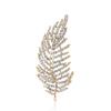 Temperament Exquisite Alloy Rhinestone Leaf Brooch High-End Women'S Suit Coat Corsage Jewelry Pin