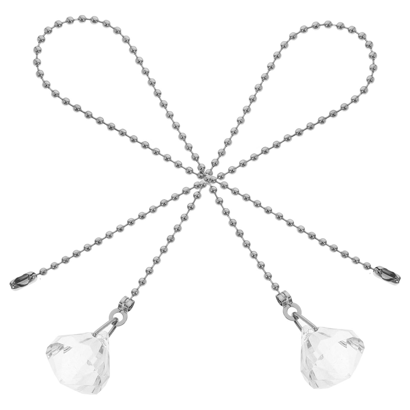 

2 шт. Акриловые хрустальные цепочки для подвешивания светильников, украшения, удлинители цепочек для потолочных вентиляторов, замена сломанных цепочек, фурнитура для осветительных вентиляторов