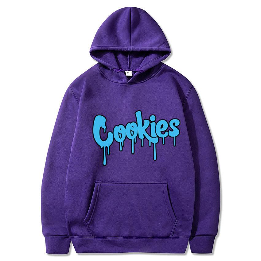 Wish2026 New Cookies Printed Fleece Men's Autumn and Winter Thick Sweater Hoodie