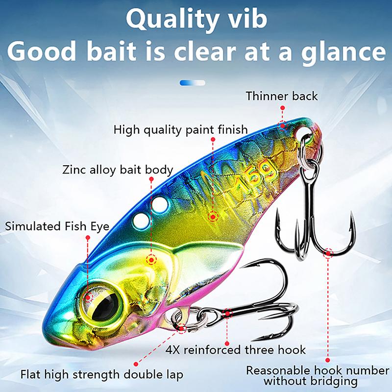 1Pcs 3.5-15G Metal Spinner Fishing Bait Vib Spoon Fishing Lure Crankbait Bass Artificial Hard Baits Cicada Vib Fishing Tackle