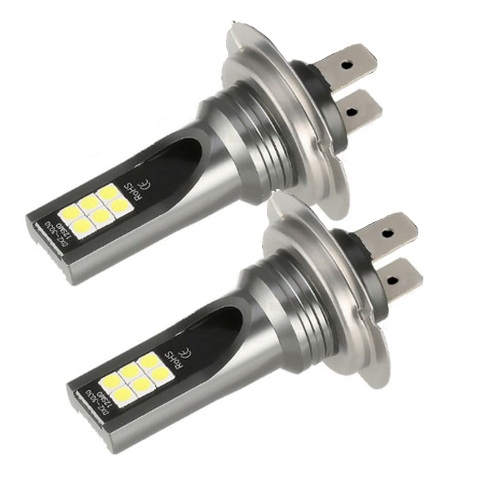 H7 LED Headlight Bulb, 55W 6000K White 12000LM Super Bright CSP Chip Conversion Kit 360° Luminous, 2 Years Warranty