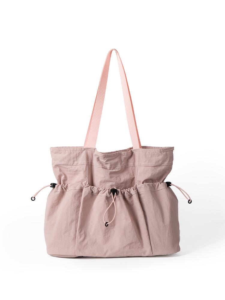 New Korean Style Minimalist Casual Shoulder Bag for Women with Large Capacity and Niche Design, Pleated Commuting Nylon Tote Bag