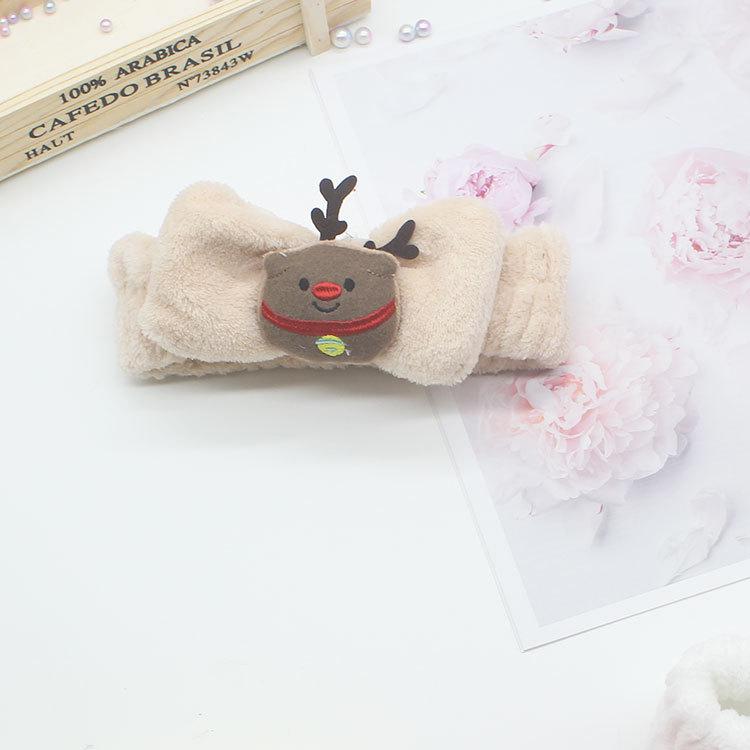 Cute Christmas Plush Flannel Headband - Non-slip, Elastic Hair Tie for Women