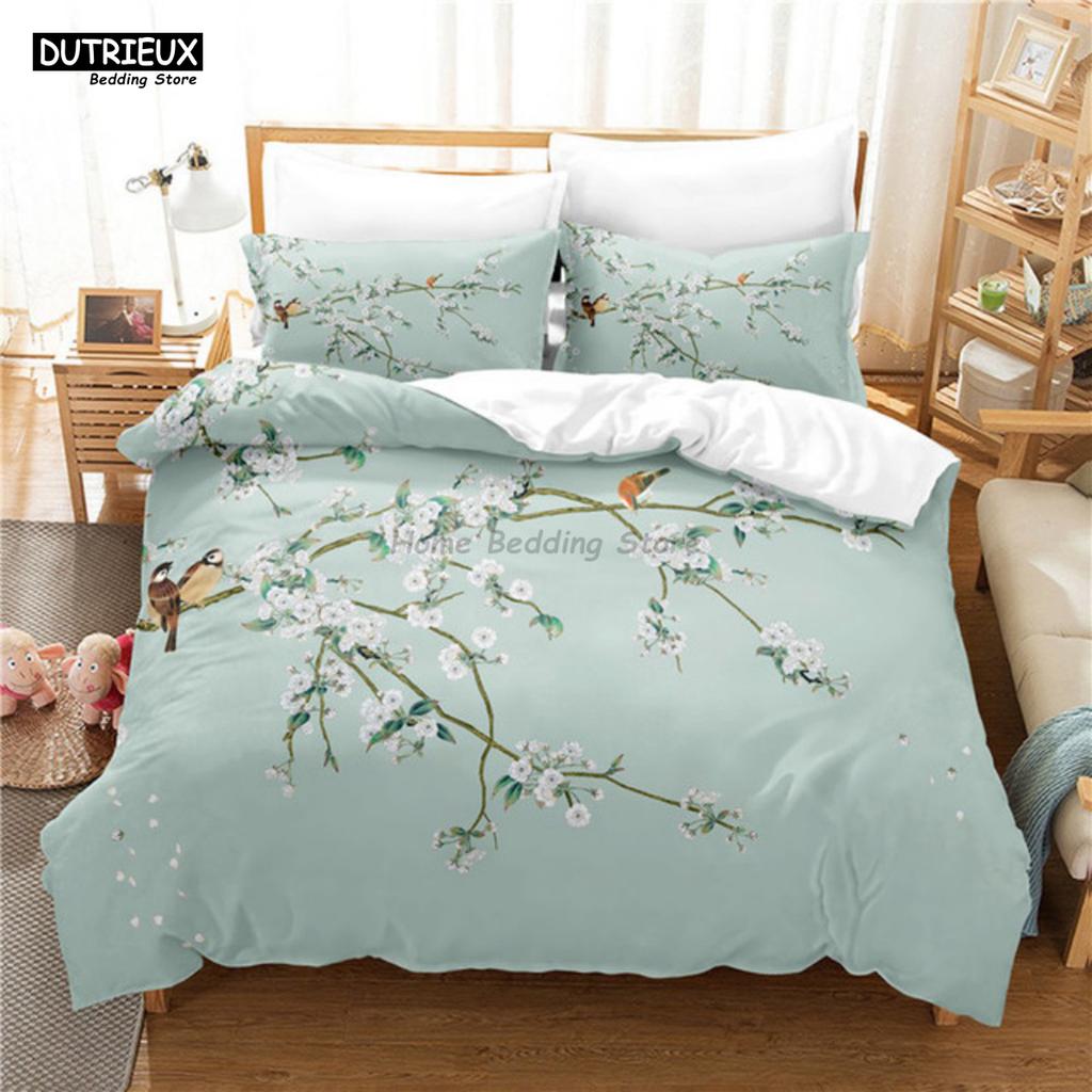 Comforter Branch Flowers Bedding Set 3D Digital Printing For Women Girls Single Queen Full Size Fashion Design