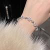 Micro-inlaid Zircon Round Chalcedony Flower Bracelet Light Luxury High-end Sense Fashion Versatile Niche Design Temperament Jewelry Women