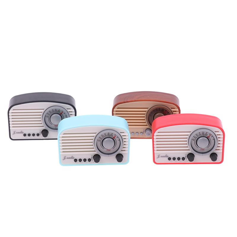 1PC Miniature Retro Radio Scale Model Ornaments Dollhouse Mini Radio Simulation Models Home Desktop Decor Crafts