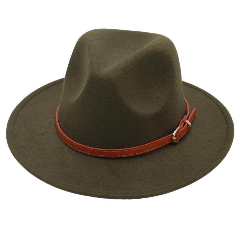 Boucle de ceinture simple chapeau haut de forme pour enfants Chapeau en feutre Parent-Enfant Décontracté Chapeau en laine Chapeau Jazz Classique Pour Hommes Et Femmes