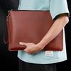 Handheld Waterproof Leather Document Bag with Custom Logo and Large Capacity.