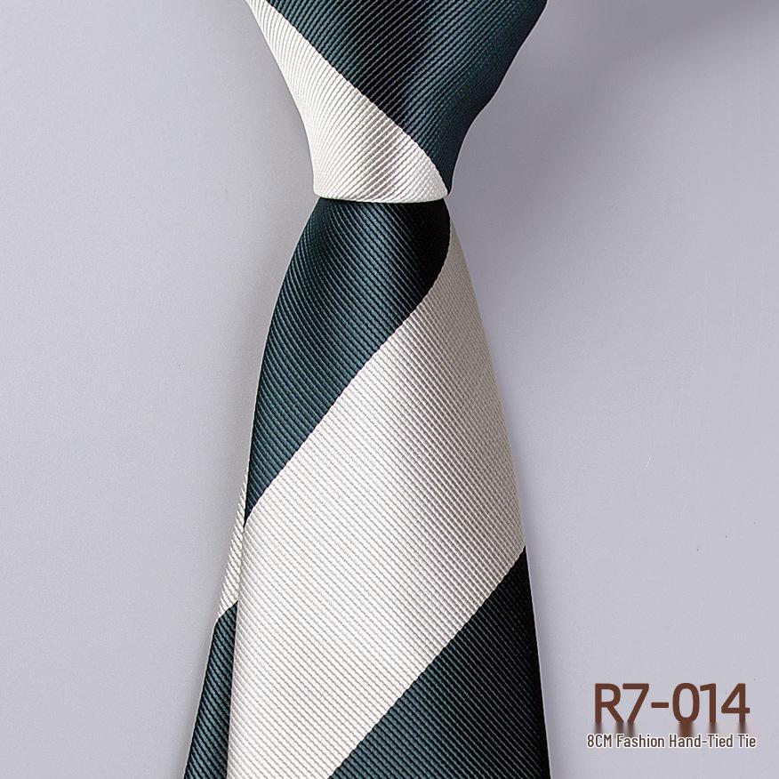 Versatile Retro Striped Tie for Men - Hand-Knotted British Korean Style In Brown, Green, and Blue for Business and Formal Wear.