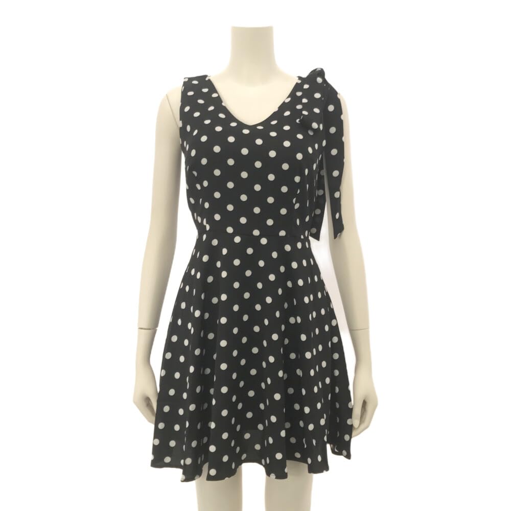 GRAXIA Cabaret Mini Hostess Polka Dot Size L Dress, Dress, Flared, A-Line, Sleeveless, Dress, Print, Ribbon, Women's, White,