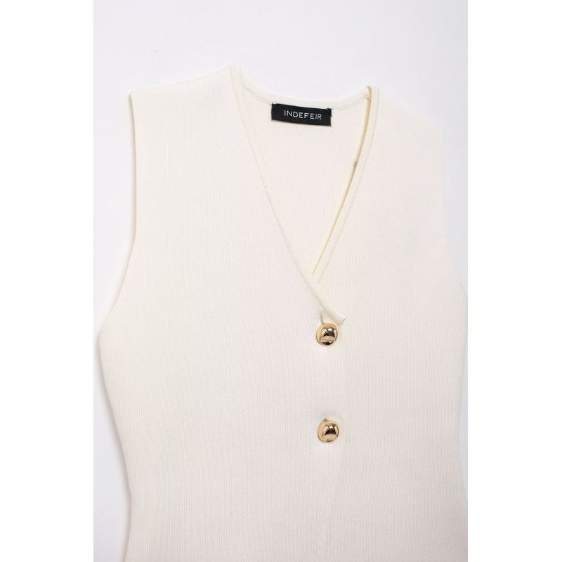 Kaslead New Arrival Women's Fashion Style Button Knitting Vest Skirt 4192015 4192016