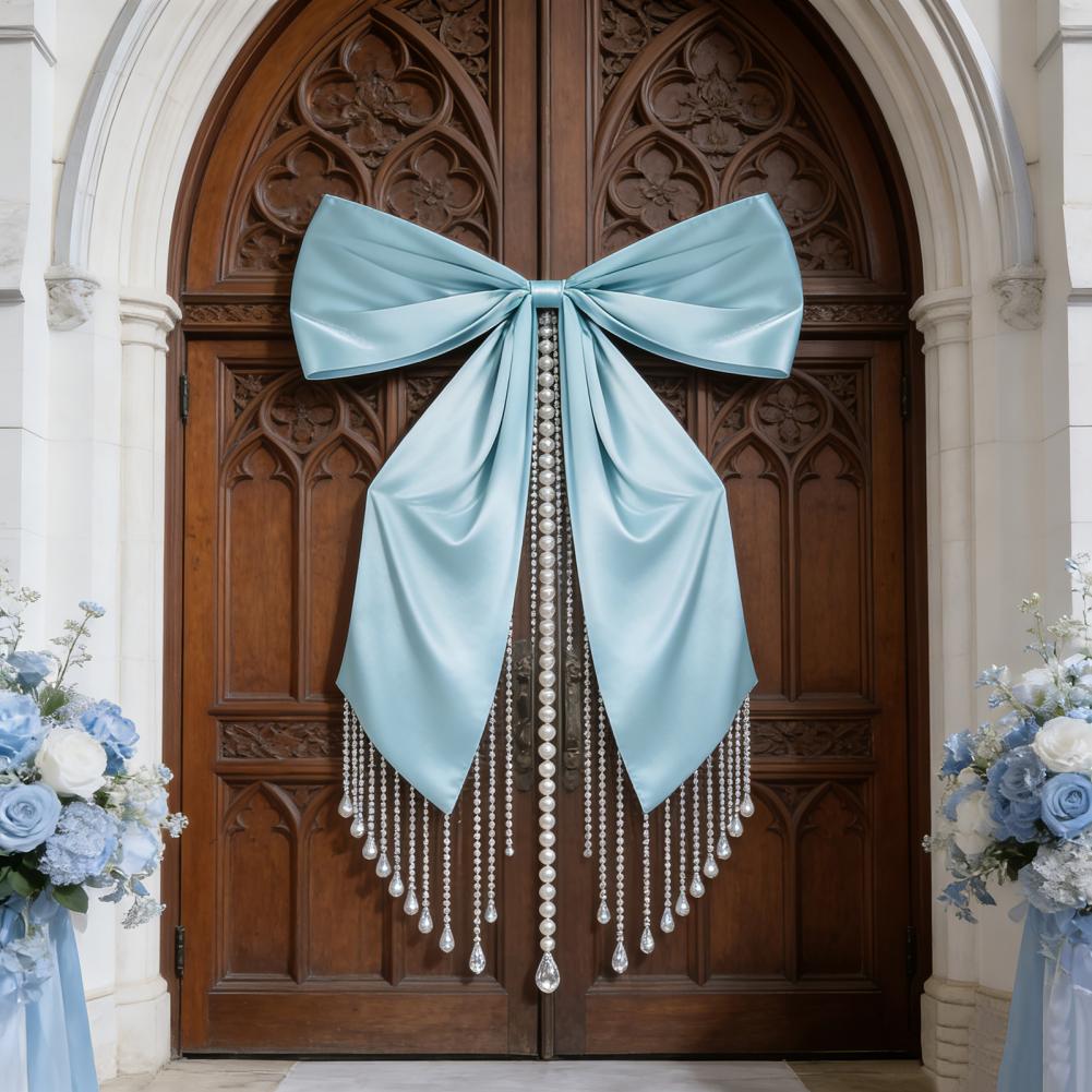 large Bow Tie Smooth Satin Oversized Bow Decor Holiday Party Decoration Living Room Bedroom Garden Window Wall Festive Gift