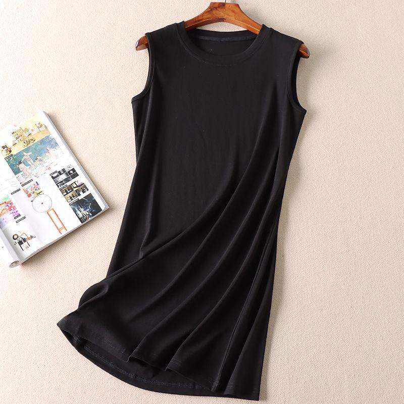 

B303h Black Cotton Slim-Fit Sleeveless Sundress Black All yards