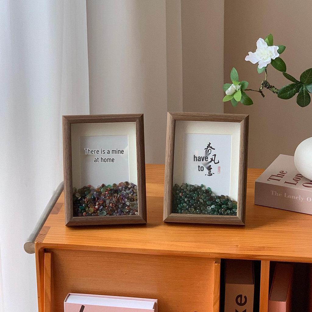 Creative Natural Crystal Photo Frame: Home Blessing & Demagnetizing Stone Ornament - Ideal Housewarming Gift