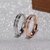 Rose Gold Stainless Steel Frosted Curved Large Size Ring Steel Color 6mm Wide Simple Geometric Type Gold Rings For Women