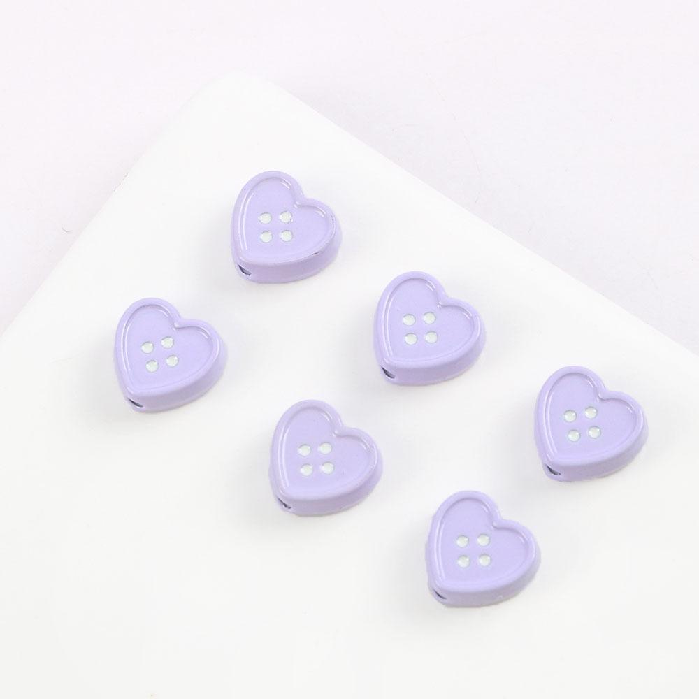 Cute Sweet Metal Love Button-Shaped Jewelry Accessories Wind Hair Accessories Mobile Phone Case Diy Necklace Material