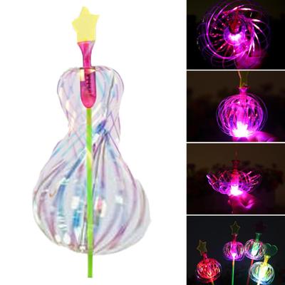Yousheng 10 Stück Regenbogen Kreisel Spielzeug Regenbogen Wirbelstab Band Feenstäbe Heller Glitzerstab Drehstab Leuchtende Kreisel Spielzeuge