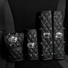 Crown Crystal Car Seat Belt Cover Rhinestones Leather Seat Belt Shoulder Pad Diamond Shifter Gear Cover Hand Brake Covers Sets
