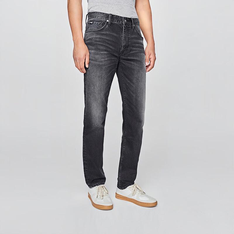 Lee Men's 2025 A/W Dark Gray Tapered Mid-Waist Five-Pocket Jeans