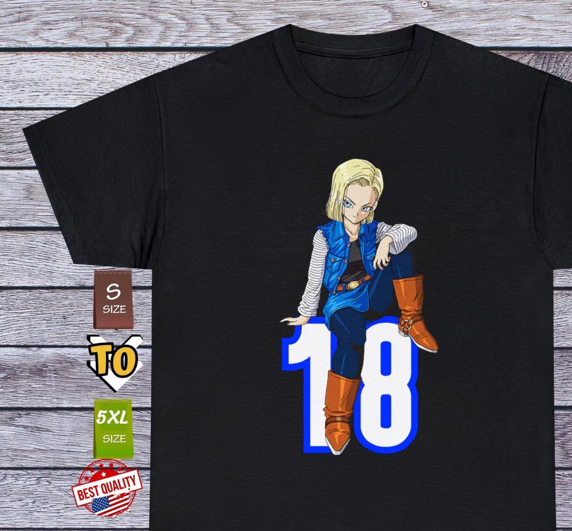

Android 18 T Shirt Waifu Girl Ecchi 90s Anime Cosplay Tee Manga Tee Japanese 2XL